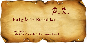 Polgár Koletta névjegykártya